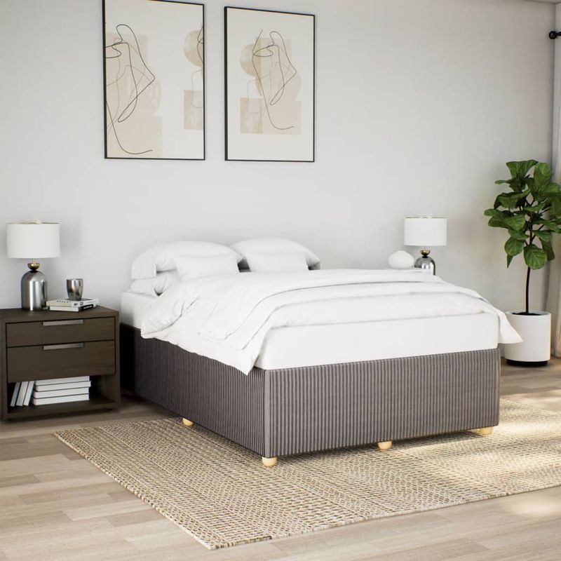 Casa si Gradina - Mobilier - Paturi si accesorii - Paturi - Cadru de pat fara saltea, gri taupe, 160x200 cm, textil - Infinity.ro