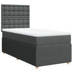 Casa si Gradina - Mobilier - Paturi si accesorii - Paturi - Pat box spring cu saltea, gri inchis, 80x200 cm, textil - Infinity.ro
