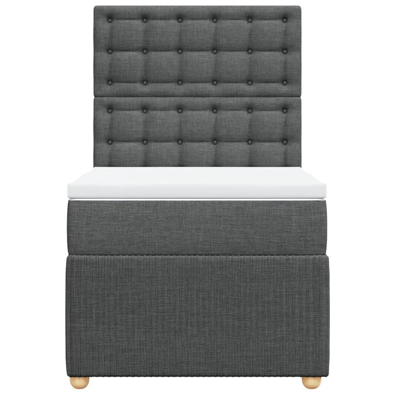 Casa si Gradina - Mobilier - Paturi si accesorii - Paturi - Pat box spring cu saltea, gri inchis, 80x200 cm, textil - Infinity.ro