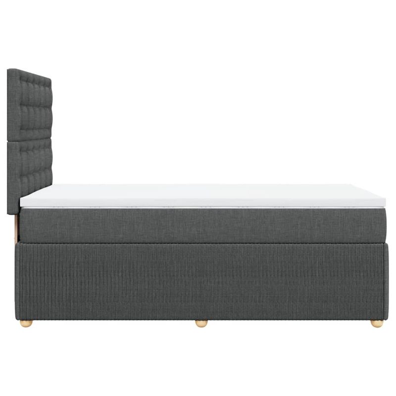 Casa si Gradina - Mobilier - Paturi si accesorii - Paturi - Pat box spring cu saltea, gri inchis, 80x200 cm, textil - Infinity.ro