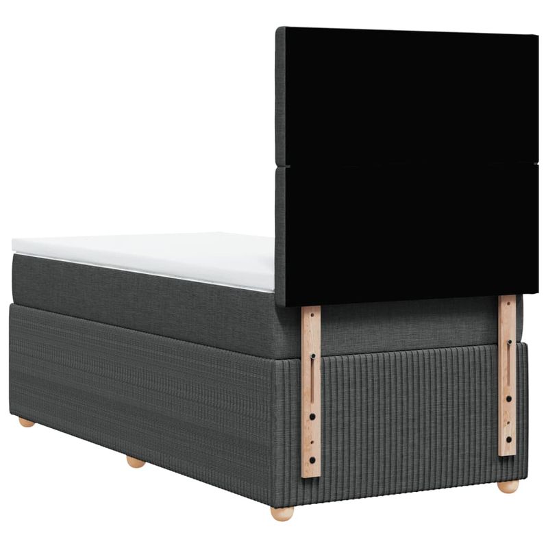 Casa si Gradina - Mobilier - Paturi si accesorii - Paturi - Pat box spring cu saltea, gri inchis, 80x200 cm, textil - Infinity.ro