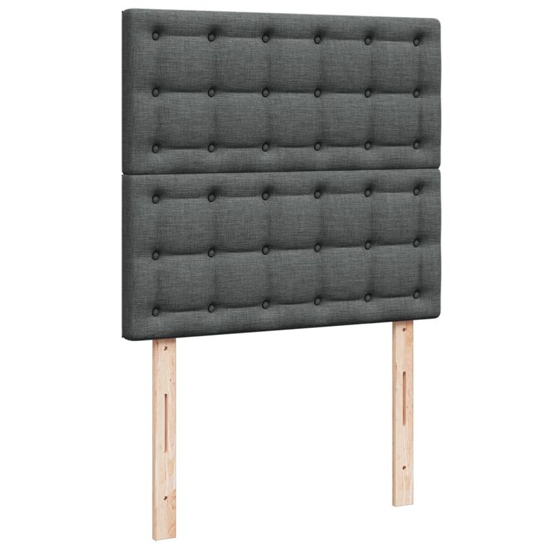 Casa si Gradina - Mobilier - Paturi si accesorii - Paturi - Pat box spring cu saltea, gri inchis, 80x200 cm, textil - Infinity.ro