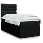 Casa si Gradina - Mobilier - Paturi si accesorii - Paturi - Pat box spring cu saltea, negru, 90x200 cm, textil - Infinity.ro