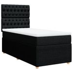 Casa si Gradina - Mobilier - Paturi si accesorii - Paturi - Pat box spring cu saltea, negru, 90x200 cm, textil - Infinity.ro