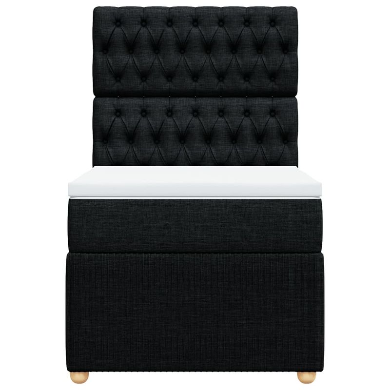 Casa si Gradina - Mobilier - Paturi si accesorii - Paturi - Pat box spring cu saltea, negru, 90x200 cm, textil - Infinity.ro