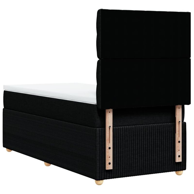 Casa si Gradina - Mobilier - Paturi si accesorii - Paturi - Pat box spring cu saltea, negru, 90x200 cm, textil - Infinity.ro
