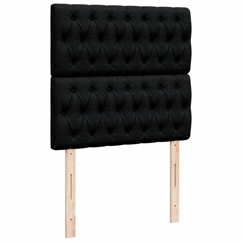 Casa si Gradina - Mobilier - Paturi si accesorii - Paturi - Pat box spring cu saltea, negru, 90x200 cm, textil - Infinity.ro