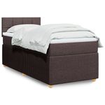 Casa si Gradina - Mobilier - Paturi si accesorii - Paturi - Pat box spring cu saltea, maro inchis, 100x200 cm, textil - Infinity.ro