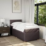 Casa si Gradina - Mobilier - Paturi si accesorii - Paturi - Pat box spring cu saltea, maro inchis, 100x200 cm, textil - Infinity.ro