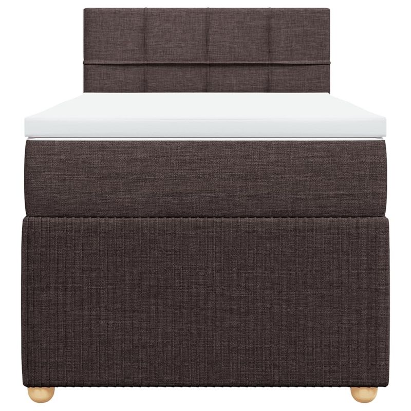 Casa si Gradina - Mobilier - Paturi si accesorii - Paturi - Pat box spring cu saltea, maro inchis, 100x200 cm, textil - Infinity.ro