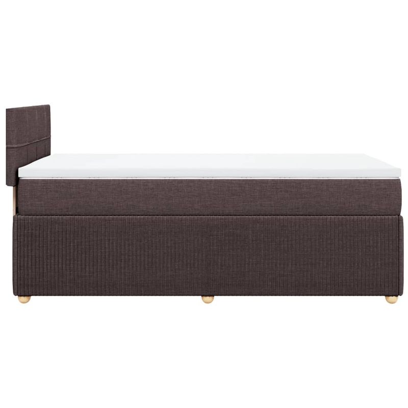 Casa si Gradina - Mobilier - Paturi si accesorii - Paturi - Pat box spring cu saltea, maro inchis, 100x200 cm, textil - Infinity.ro