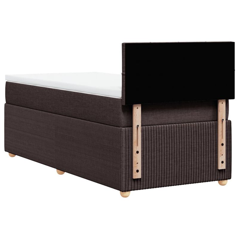 Casa si Gradina - Mobilier - Paturi si accesorii - Paturi - Pat box spring cu saltea, maro inchis, 100x200 cm, textil - Infinity.ro