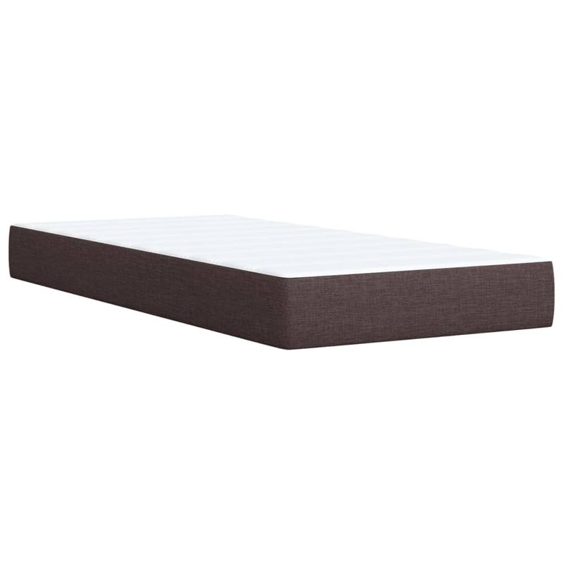 Casa si Gradina - Mobilier - Paturi si accesorii - Paturi - Pat box spring cu saltea, maro inchis, 100x200 cm, textil - Infinity.ro