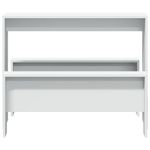 Casa si Gradina - Mobilier - Seturi de mobilier - Seturi bucatarie - Set masa și banci de bucatarie, 3 piese, alb, lemn prelucrat - Infinity.ro