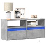 Casa si Gradina - Mobilier - Comode si corpuri - Comode - Comoda TV de perete cu lumini LED, gri beton, 100x31x45 cm - Infinity.ro
