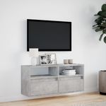 Casa si Gradina - Mobilier - Comode si corpuri - Comode - Comoda TV de perete cu lumini LED, gri beton, 100x31x45 cm - Infinity.ro