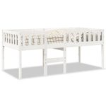 Casa si Gradina - Mobilier - Paturi si accesorii - Paturi - Pat pentru copii fara saltea, alb, 90x200 cm, lemn masiv de pin - Infinity.ro