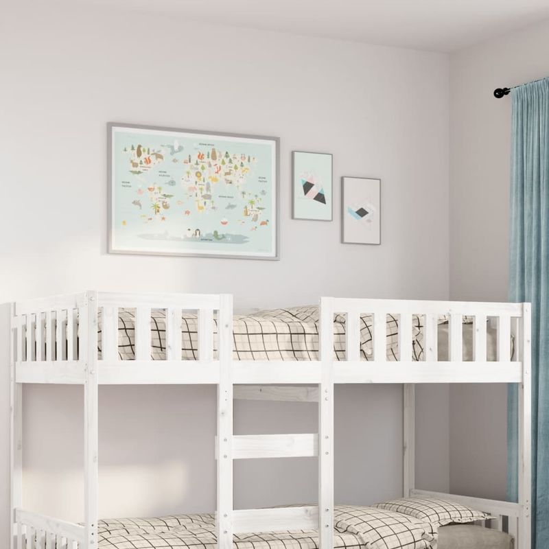 Casa si Gradina - Mobilier - Paturi si accesorii - Paturi - Pat pentru copii fara saltea, alb, 90x200 cm, lemn masiv de pin - Infinity.ro