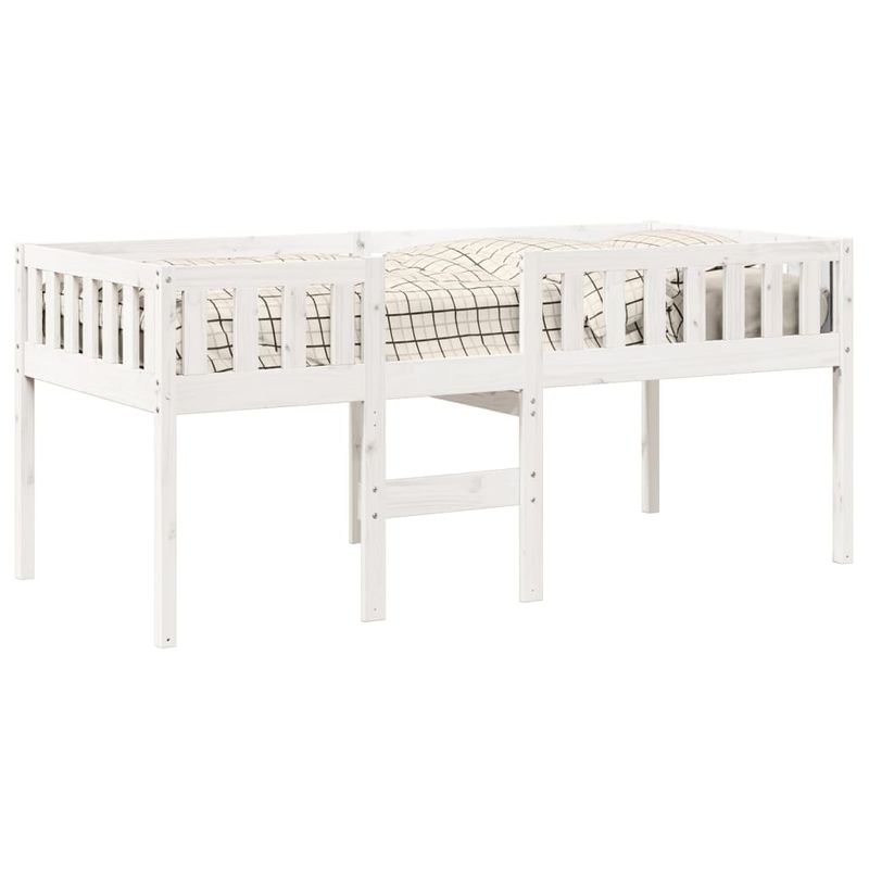 Casa si Gradina - Mobilier - Paturi si accesorii - Paturi - Pat pentru copii fara saltea, alb, 90x200 cm, lemn masiv de pin - Infinity.ro