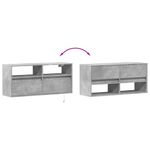 Casa si Gradina - Mobilier - Comode si corpuri - Comode - Comoda TV de perete cu lumini LED, gri beton, 100x31x45 cm - Infinity.ro
