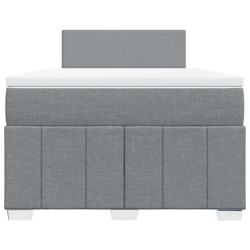 Casa si Gradina - Mobilier - Paturi si accesorii - Paturi - Pat continental cu saltea, gri deschis, 120x200 cm, textil - Infinity.ro