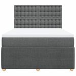 Casa si Gradina - Mobilier - Paturi si accesorii - Paturi - Pat box spring cu saltea, gri inchis, 140x200 cm, textil - Infinity.ro