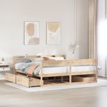 Casa si Gradina - Mobilier - Paturi si accesorii - Paturi - Cadru de pat fara saltea, 200x200 cm, lemn masiv pin - Infinity.ro
