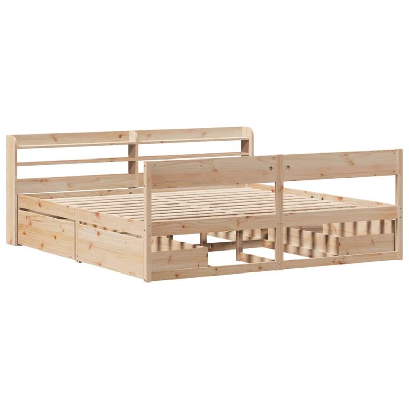 Casa si Gradina - Mobilier - Paturi si accesorii - Paturi - Cadru de pat fara saltea, 200x200 cm, lemn masiv pin - Infinity.ro