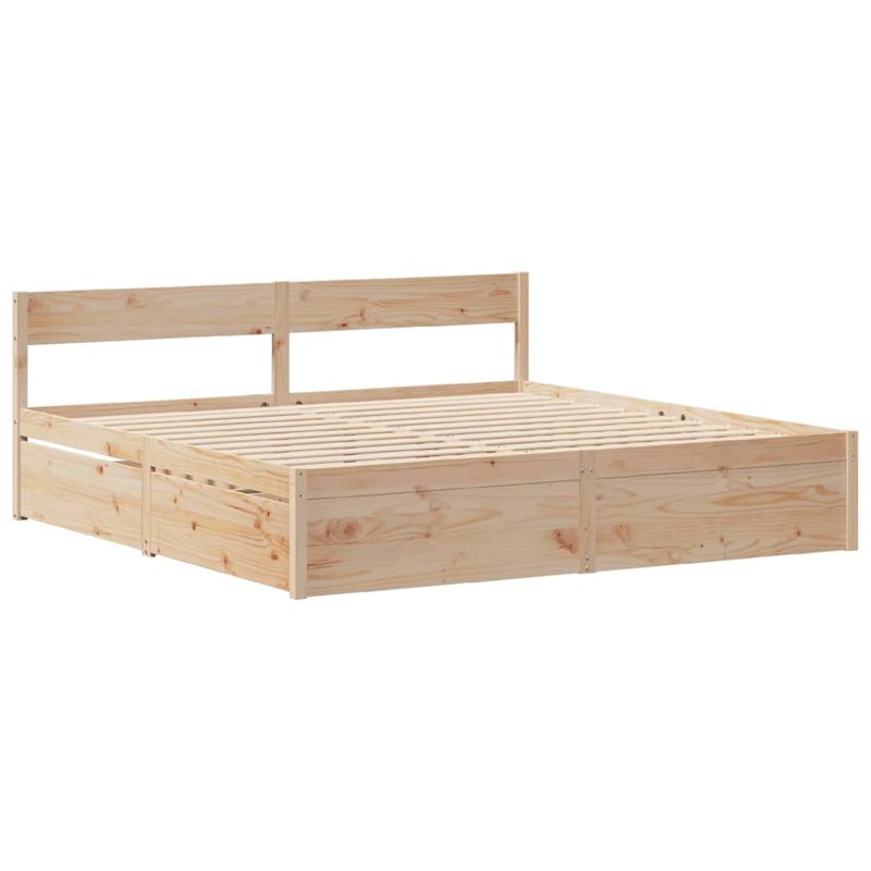 Casa si Gradina - Mobilier - Paturi si accesorii - Paturi - Cadru de pat fara saltea, 200x200 cm, lemn masiv pin - Infinity.ro