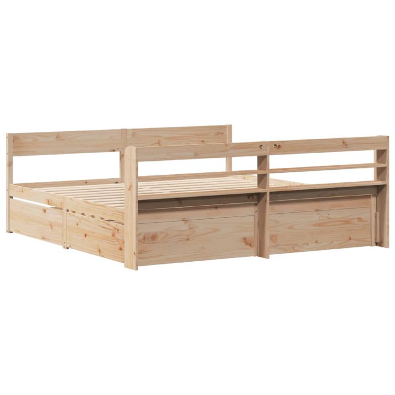 Casa si Gradina - Mobilier - Paturi si accesorii - Paturi - Cadru de pat fara saltea, 200x200 cm, lemn masiv pin - Infinity.ro
