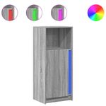 Casa si Gradina - Mobilier - Comode si corpuri - Comode - Dulap cu LED, gri sonoma, 42,5x34x100 cm, lemn prelucrat - Infinity.ro