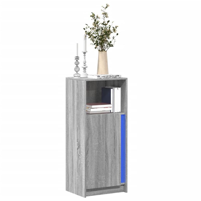 Casa si Gradina - Mobilier - Comode si corpuri - Comode - Dulap cu LED, gri sonoma, 42,5x34x100 cm, lemn prelucrat - Infinity.ro
