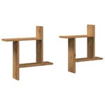 Casa si Gradina - Mobilier - Biblioteci si rafturi - Rafturi - Rafturi perete 2buc. stejar artizanal 50x12x50cm lemn prelucrat - Infinity.ro
