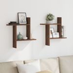 Casa si Gradina - Mobilier - Biblioteci si rafturi - Rafturi - Rafturi de perete 2 buc. stejar maro 50x12x50 cm lemn prelucrat - Infinity.ro