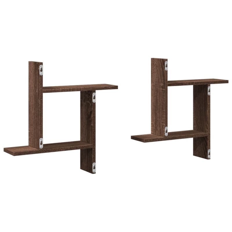 Casa si Gradina - Mobilier - Biblioteci si rafturi - Rafturi - Rafturi de perete 2 buc. stejar maro 50x12x50 cm lemn prelucrat - Infinity.ro