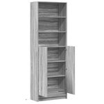 Casa si Gradina - Mobilier - Comode si corpuri - Corpuri bucatarie - Dulap inalt cu LED gri sonoma 69x32,5x200 cm lemn prelucrat - Infinity.ro