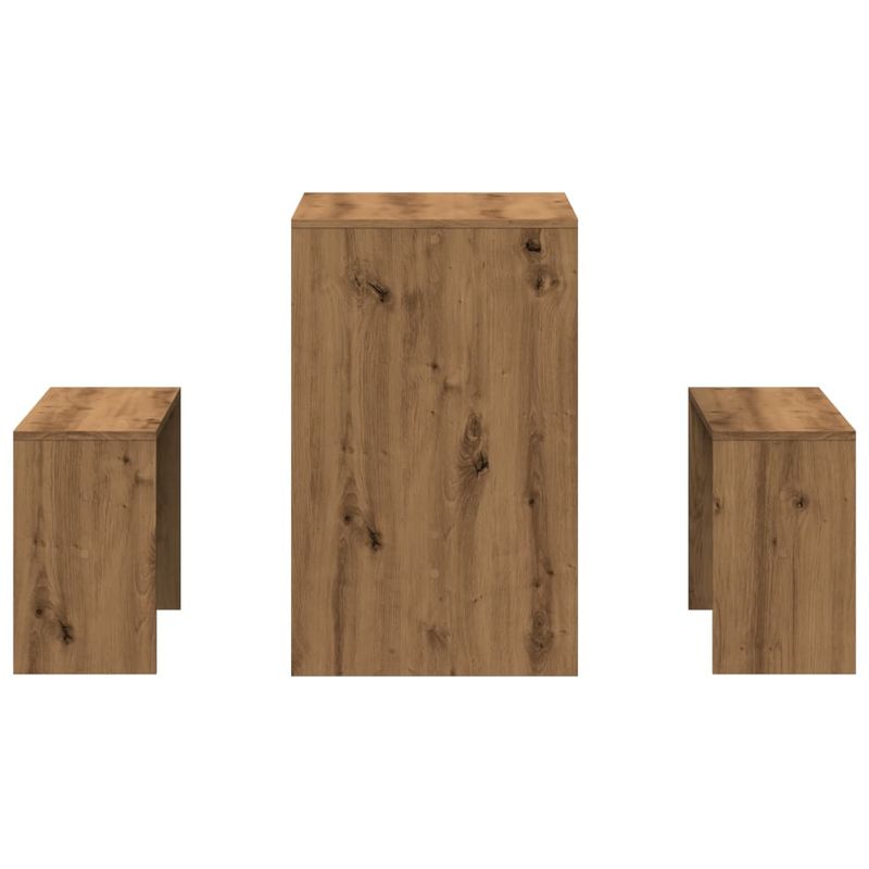 Casa si Gradina - Mobilier - Seturi de mobilier - Seturi bucatarie - Set masa si banci de bucatarie, 3 piese, stejar artizanal, lemn - Infinity.ro