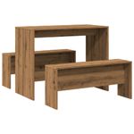 Casa si Gradina - Mobilier - Seturi de mobilier - Seturi bucatarie - Set masa si banci de bucatarie, 3 piese, stejar artizanal, lemn - Infinity.ro