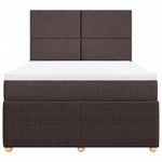 Casa si Gradina - Mobilier - Paturi si accesorii - Paturi - Pat continental cu saltea, maro inchis, 140x200 cm, textil - Infinity.ro