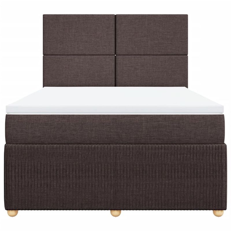 Casa si Gradina - Mobilier - Paturi si accesorii - Paturi - Pat continental cu saltea, maro inchis, 140x200 cm, textil - Infinity.ro