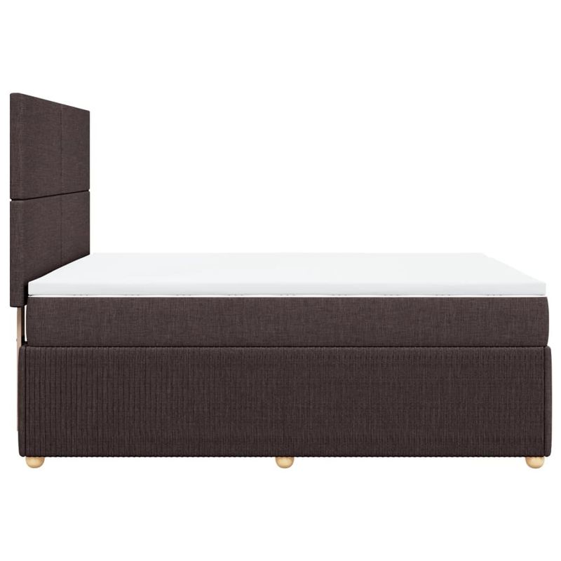 Casa si Gradina - Mobilier - Paturi si accesorii - Paturi - Pat continental cu saltea, maro inchis, 140x200 cm, textil - Infinity.ro