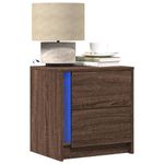 Casa si Gradina - Mobilier - Comode si corpuri - Noptiere - Noptiera cu lumini LED, stejar maro, lemn prelucrat - Infinity.ro
