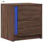 Casa si Gradina - Mobilier - Comode si corpuri - Noptiere - Noptiera cu lumini LED, stejar maro, lemn prelucrat - Infinity.ro
