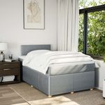 Casa si Gradina - Mobilier - Paturi si accesorii - Paturi - Pat continental cu saltea, gri deschis, 120x200 cm, textil - Infinity.ro