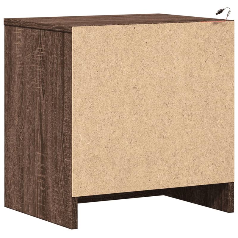 Casa si Gradina - Mobilier - Comode si corpuri - Noptiere - Noptiera cu lumini LED, stejar maro, lemn prelucrat - Infinity.ro