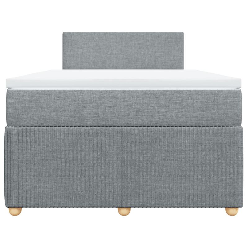Casa si Gradina - Mobilier - Paturi si accesorii - Paturi - Pat continental cu saltea, gri deschis, 120x200 cm, textil - Infinity.ro