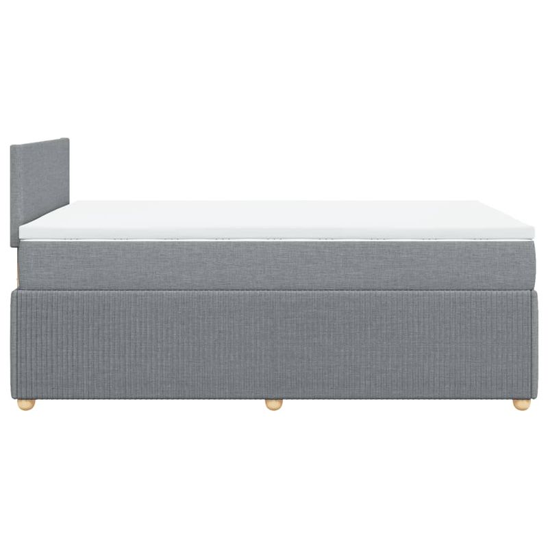 Casa si Gradina - Mobilier - Paturi si accesorii - Paturi - Pat continental cu saltea, gri deschis, 120x200 cm, textil - Infinity.ro
