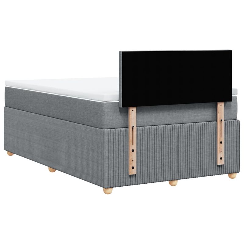 Casa si Gradina - Mobilier - Paturi si accesorii - Paturi - Pat continental cu saltea, gri deschis, 120x200 cm, textil - Infinity.ro