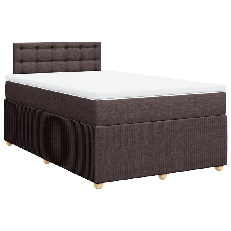 Casa si Gradina - Mobilier - Paturi si accesorii - Paturi - Pat box spring cu saltea, maro inchis, 120x200 cm, textil - Infinity.ro