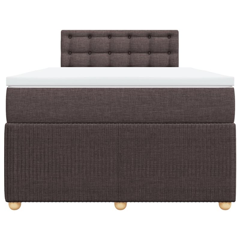 Casa si Gradina - Mobilier - Paturi si accesorii - Paturi - Pat box spring cu saltea, maro inchis, 120x200 cm, textil - Infinity.ro